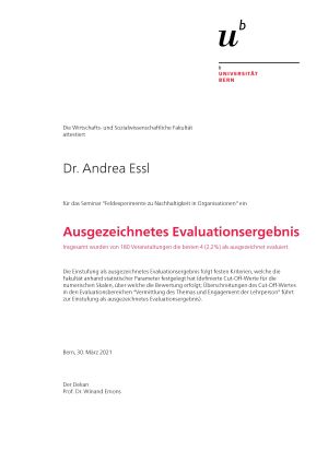 Auszeichnung von Andrea Essl